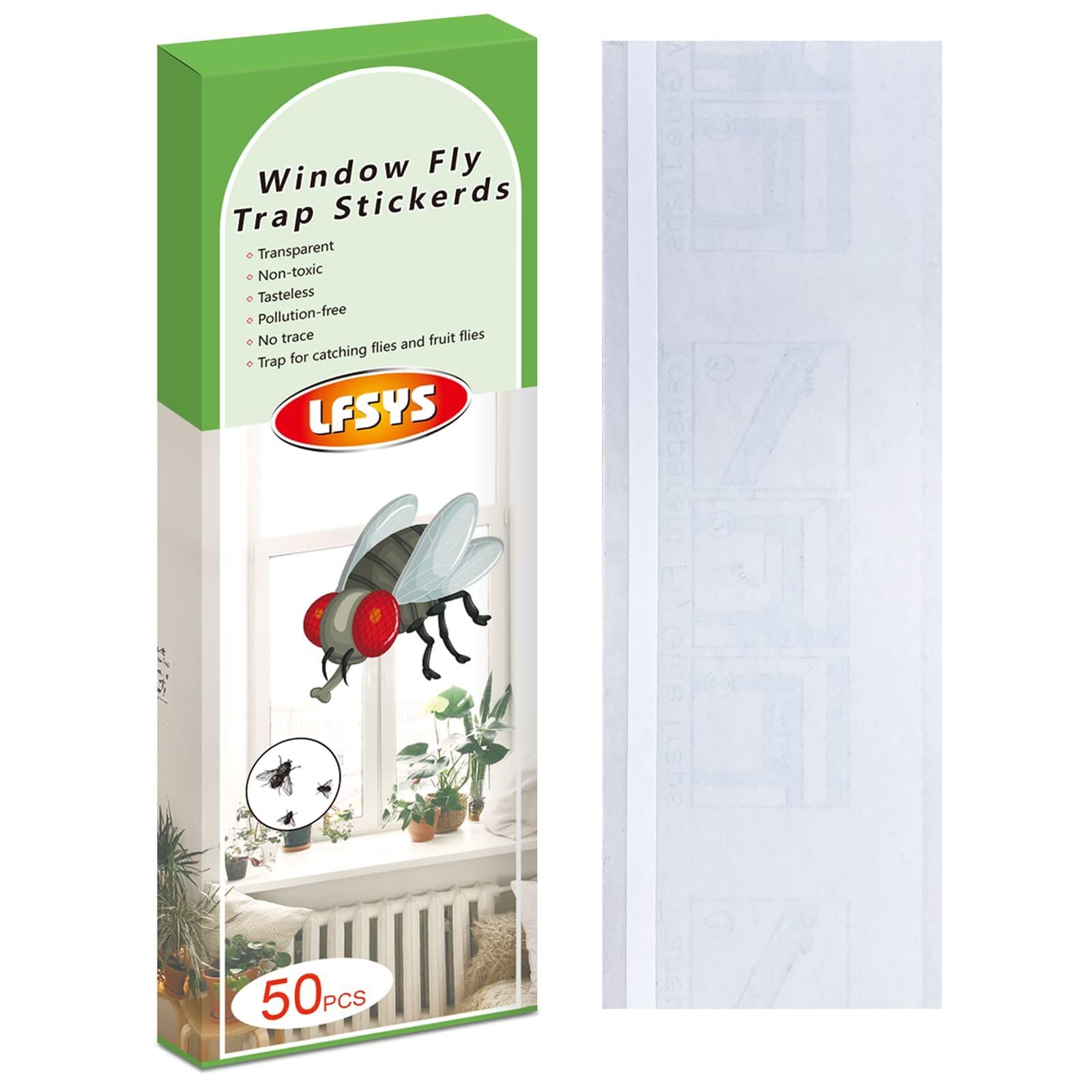 LFSYS 50 Window Fly Traps Indoor Fruit Fly Traps for Indoors