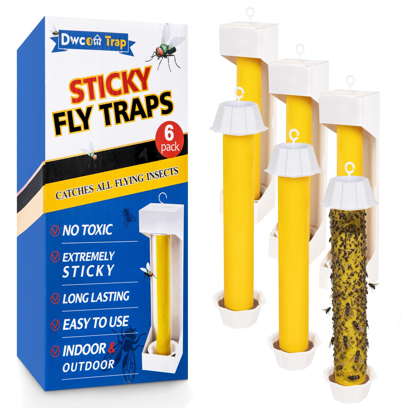 Sticky Fly Traps Indoors & Outdoor 6pk