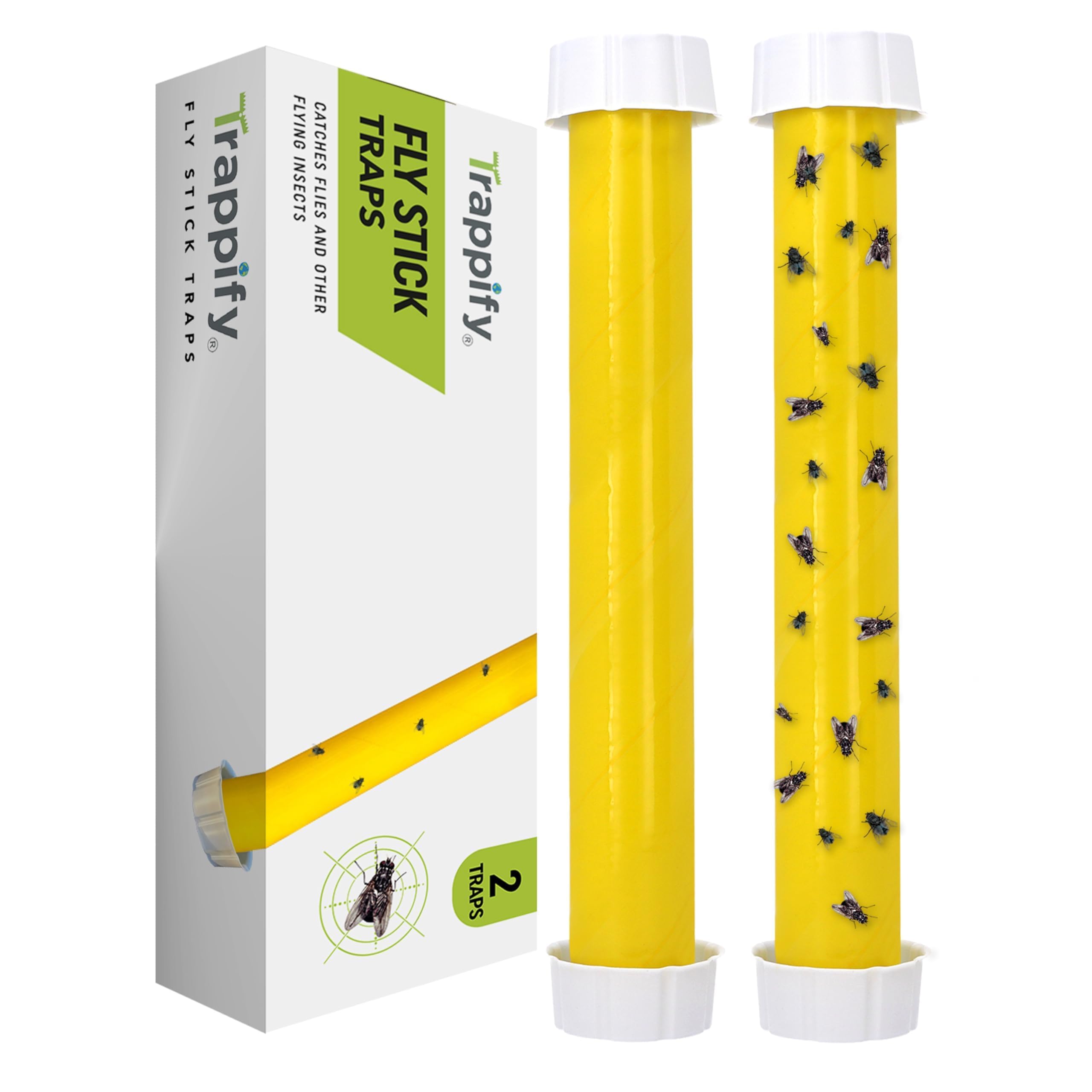Trappify Hanging Fly Trap & Fruit Fly Traps for Indoors, Yellow, 2 Pack